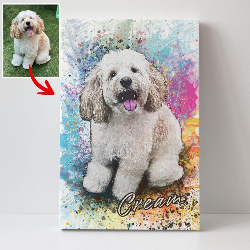 Pawarts | Watercolor Splash Customized Dog Canvas - Pawarts