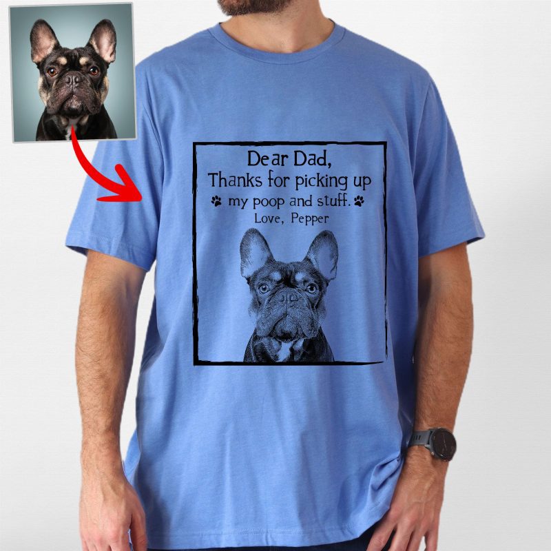 Pawarts - [Happy Father's Day!] Customized Dog Portrait T-shirt For Dog Dad - Pawarts