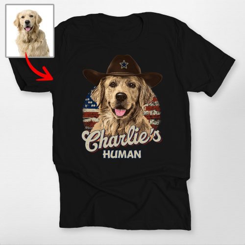 Pawarts | Fourth Of July Custom Dog Portrait Unisex T-shirt For Dog Lovers - Pawarts