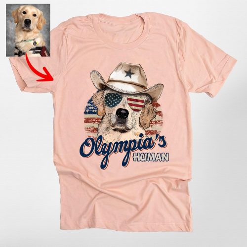 Pawarts | Fourth Of July Custom Dog Portrait Unisex T-shirt For Dog Lovers - Pawarts