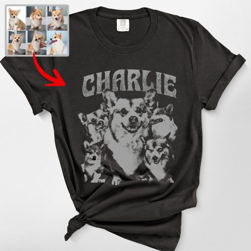 Dog Portrait Custom Sketch Style Comfort Colors T-Shirt for Dog Lovers - Pawarts