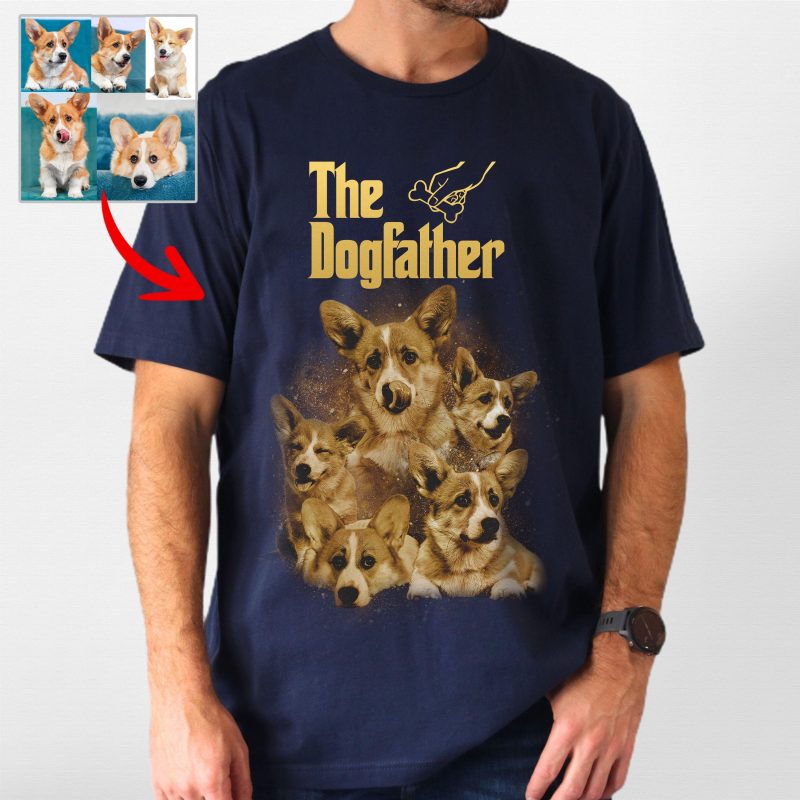 The DogFather - Vintage Customized Dog Bella Canvas T-shirt For Dog Dad - Pawarts