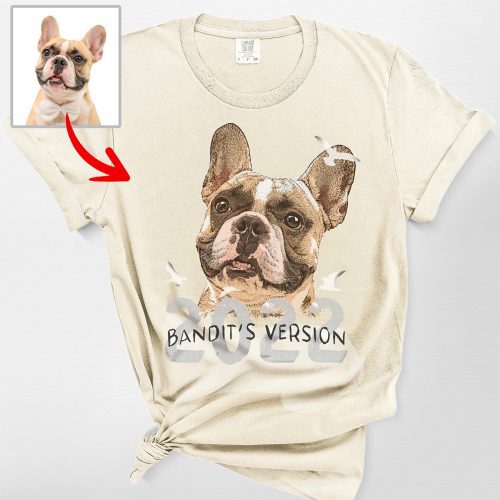 Vintage Custom Dog Portrait Retro Style Comfort Colors Tee For Dog Lovers - Pawarts