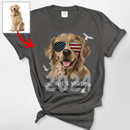 Vintage Custom Dog Portrait Retro Style Comfort Colors Tee For Dog Lovers - Pawarts