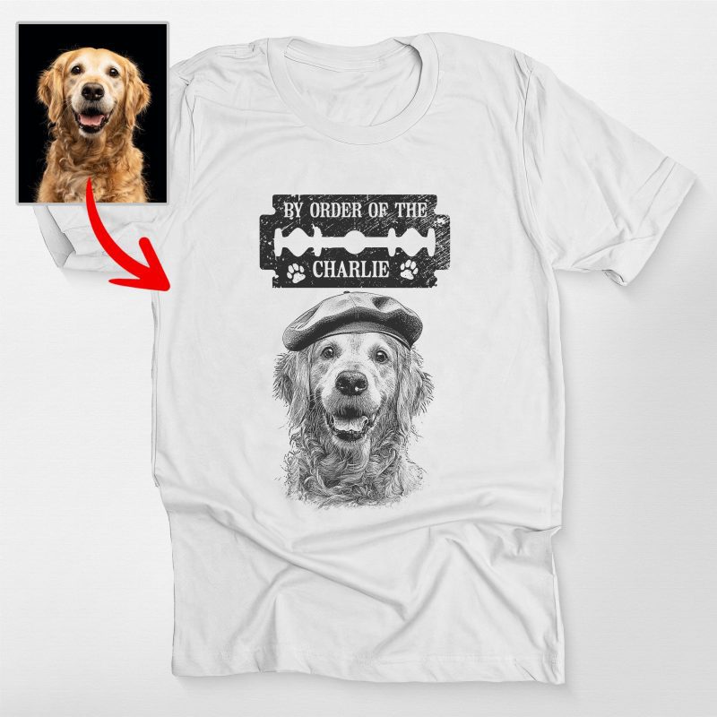 Sketch Custom Dog Portrait Bella Canvas Shirt - Pawarts