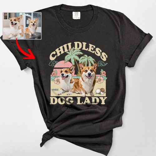 Pawarts | (Childless Dog Lady) Summer Vibes Custom Dog Comfort Colors T-Shirt For Dog Mom - Pawarts