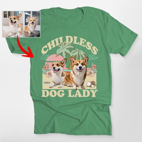 Pawarts | (Childless Dog Lady) Summer Vibes Custom Dog T-Shirt For Dog Mom - Pawarts