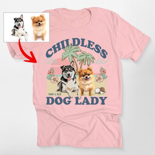 Pawarts | (Childless Dog Lady) Summer Vibes Custom Dog T-Shirt For Dog Mom - Pawarts