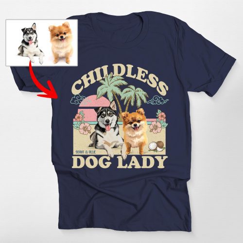 Pawarts | (Childless Dog Lady) Summer Vibes Custom Dog T-Shirt For Dog Mom - Pawarts