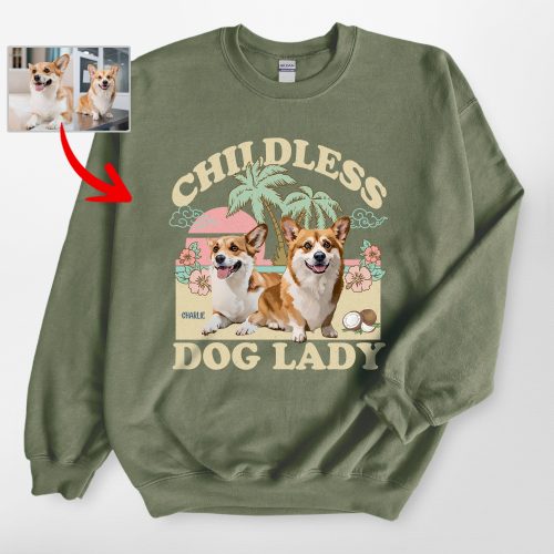 Pawarts | (Childless Dog Lady) Custom Dog Sweatshirt For Dog Mom - Pawarts