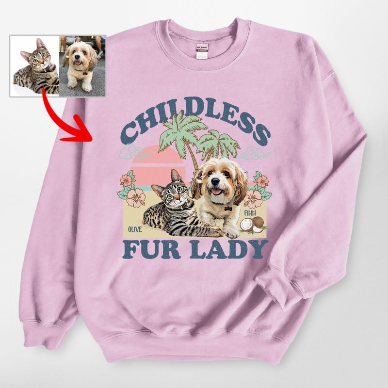 Pawarts | (Childless Dog Lady) Custom Dog Sweatshirt For Dog Mom - Pawarts