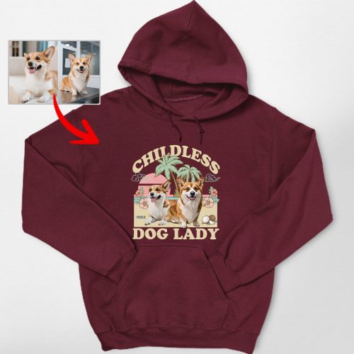 Pawarts | (Childless Dog Lady) Custom Dog Hoodie For Dog Mom - Pawarts