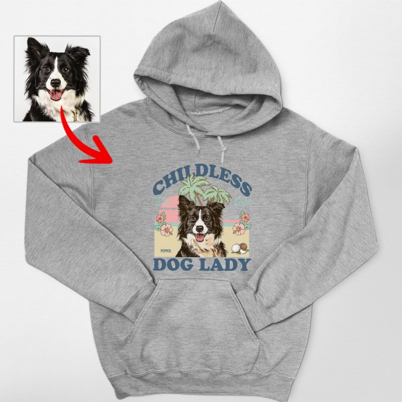 Pawarts | (Childless Dog Lady) Custom Dog Hoodie For Dog Mom - Pawarts