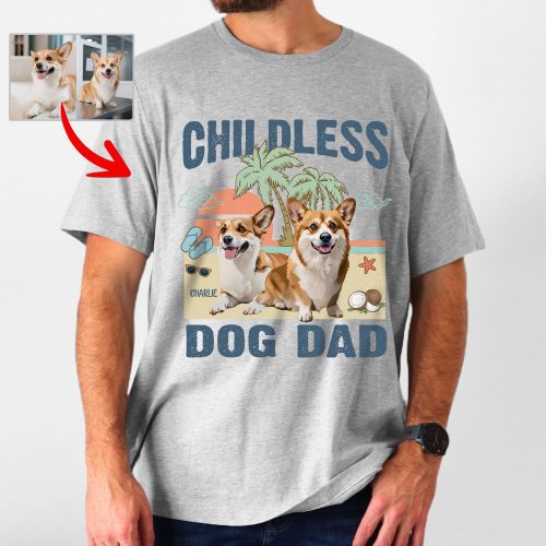 Pawarts | (Childless Dog Dad) Summer Vibes Custom Dog T-Shirt For Dog Dad - Pawarts