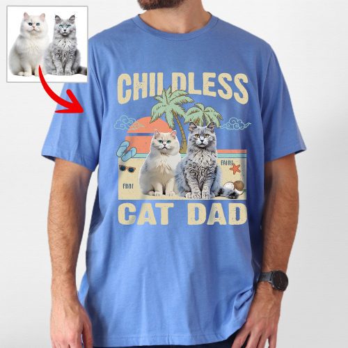 Pawarts | (Childless Dog Dad) Summer Vibes Custom Dog T-Shirt For Dog Dad - Pawarts