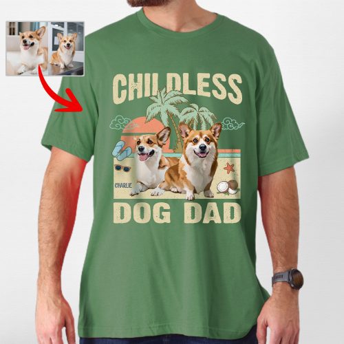 Pawarts | (Childless Dog Dad) Summer Vibes Custom Dog T-Shirt For Dog Dad - Pawarts