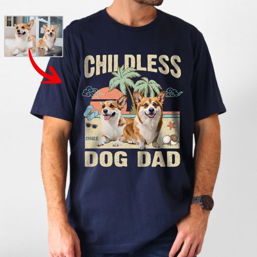 Pawarts | (Childless Dog Dad) Summer Vibes Custom Dog T-Shirt For Dog Dad - Pawarts