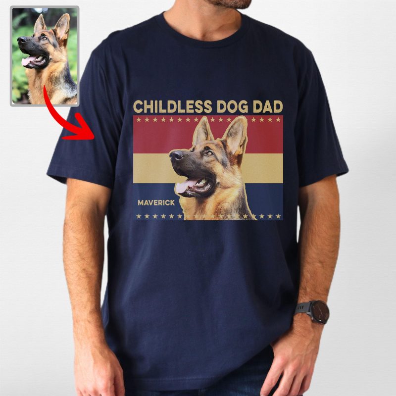 Pawarts | [Childless Dog Dad] Custom Dog T-Shirt For Dog Dad - Pawarts