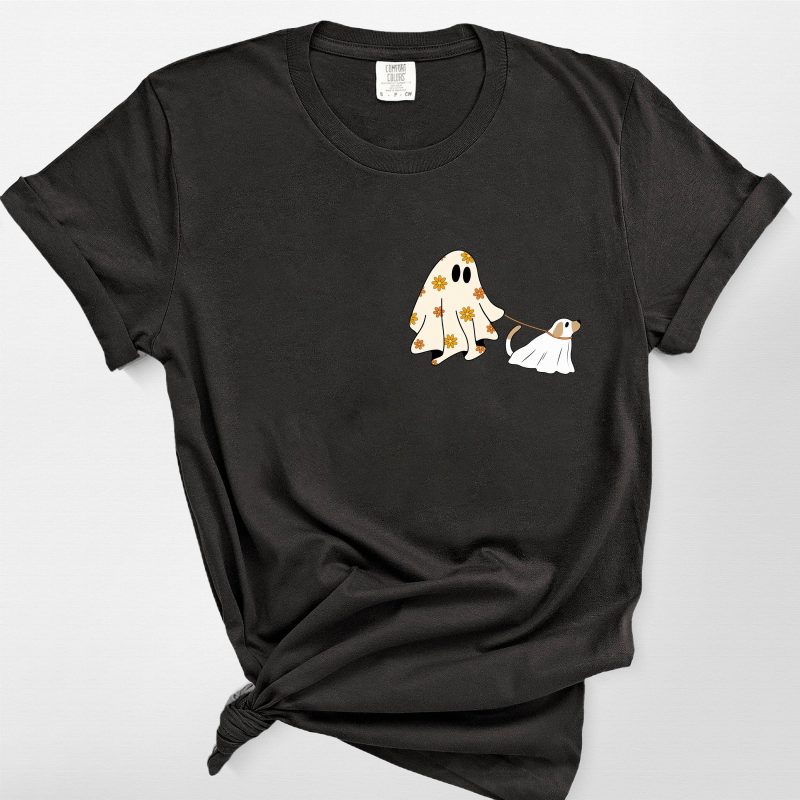 Pawarts | Cute Ghost Dog Comfort Colors T-Shirt [Halloween Gift For Dog Lovers] - Pawarts