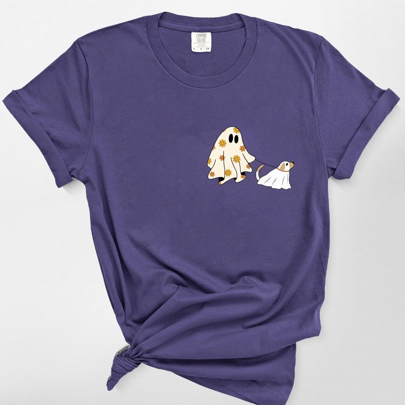 Pawarts | Cute Ghost Dog Comfort Colors T-Shirt [Halloween Gift For Dog Lovers] - Pawarts