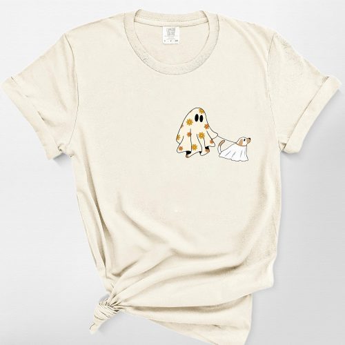 Pawarts | Cute Ghost Dog Comfort Colors T-Shirt [Halloween Gift For Dog Lovers] - Pawarts