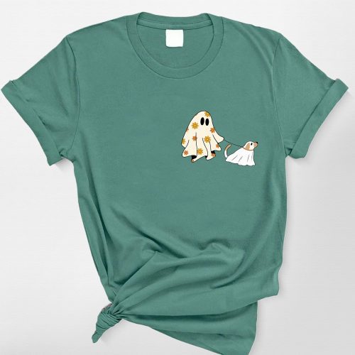 Pawarts | Cute Ghost Dog Comfort Colors T-Shirt [Halloween Gift For Dog Lovers] - Pawarts