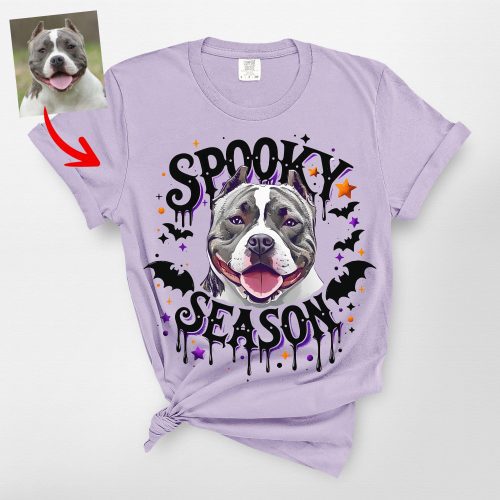 Custom Dog Photo Witch Style Comfort Colors Shirt for Dog Moms - Pawarts