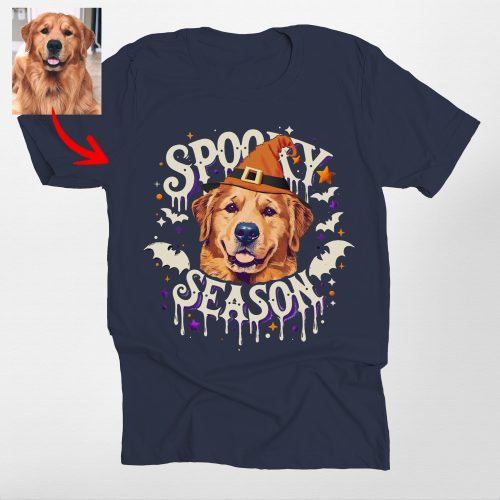 Pawarts | Spooky Season Custom Dog Portrait Unisex T-shirt [Halloween Gift For Dog's Hooman] - Pawarts