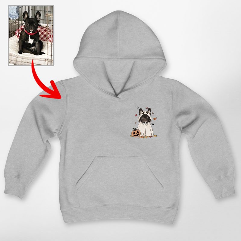 Cute Custom Dog Ghost Gildan Kids' Hoodie Funny Retro Style - Pawarts