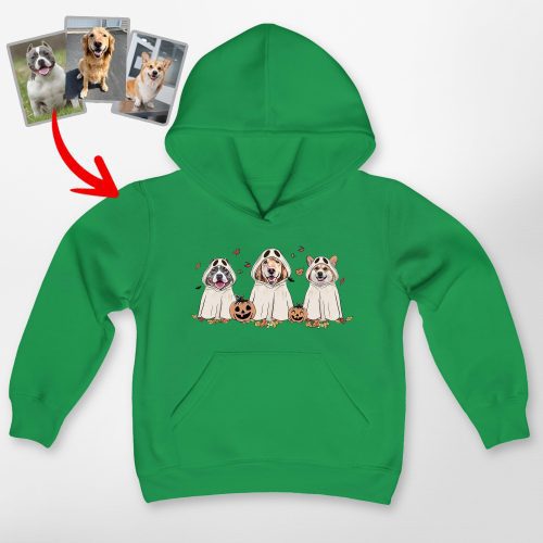 Cute Custom Dog Ghost Gildan Kids' Hoodie Funny Retro Style - Pawarts