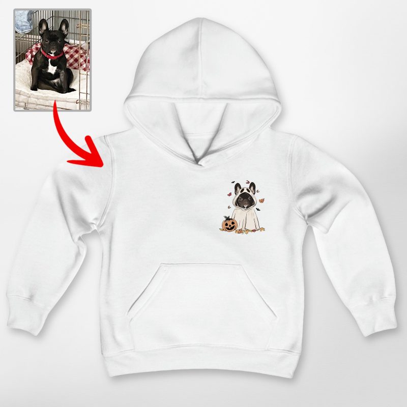 Cute Custom Dog Ghost Gildan Kids' Hoodie Funny Retro Style - Pawarts