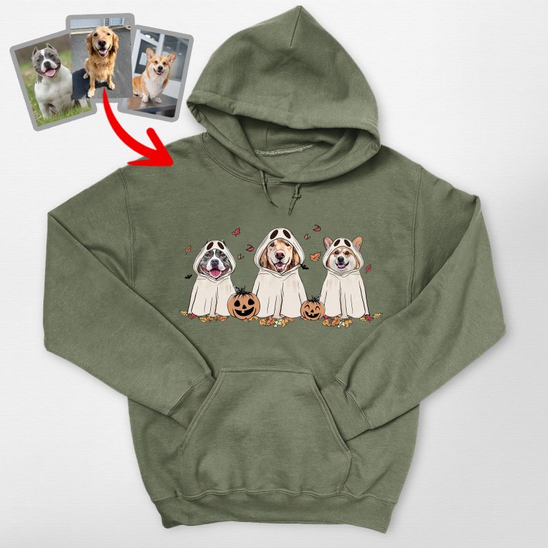 Custom Dog Ghost Gildan Hoodie Funny Retro Style For Dog Lovers - Pawarts