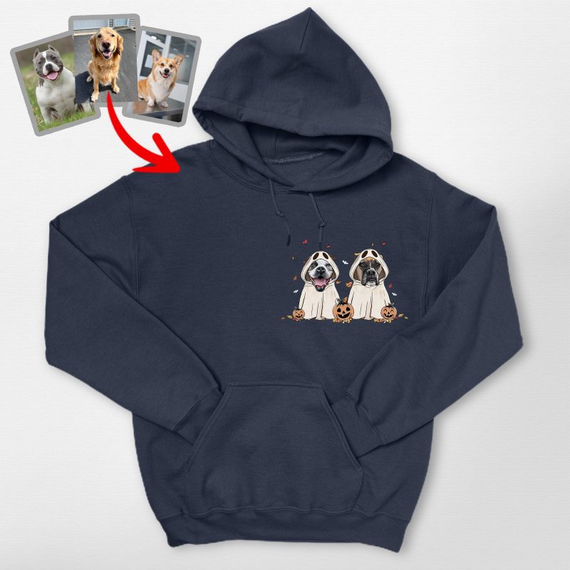 Custom Dog Ghost Gildan Hoodie Funny Retro Style For Dog Lovers - Pawarts