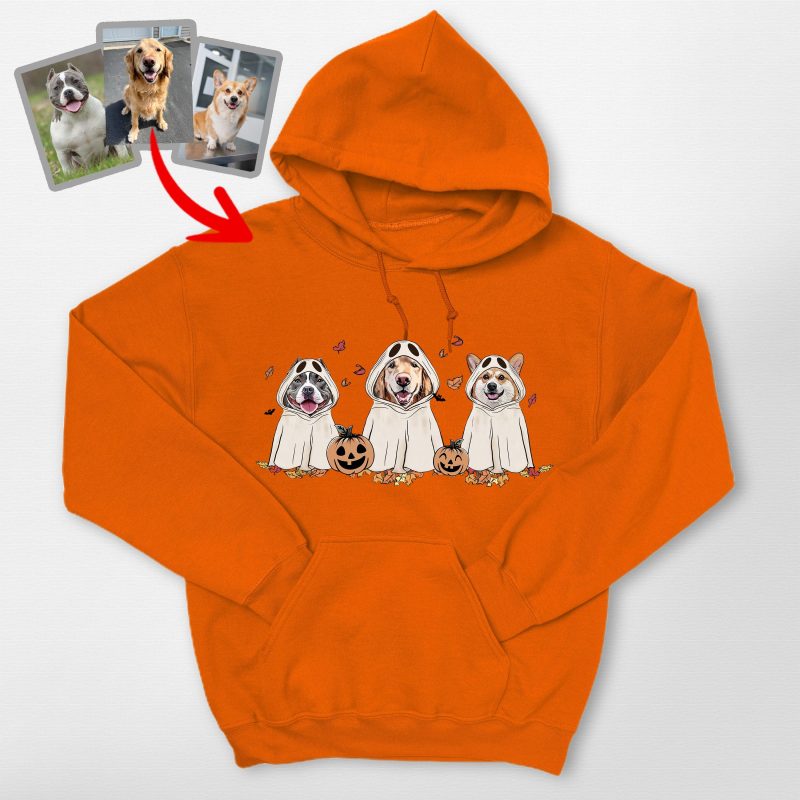 Custom Dog Ghost Gildan Hoodie Funny Retro Style For Dog Lovers - Pawarts