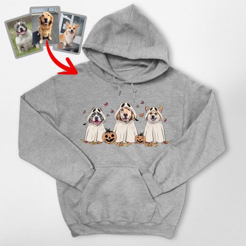 Custom Dog Ghost Gildan Hoodie Funny Retro Style For Dog Lovers - Pawarts