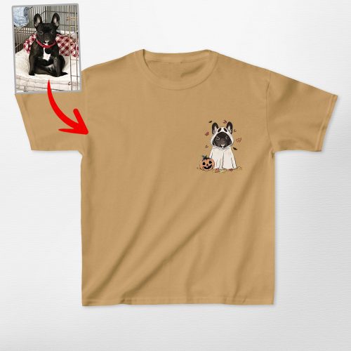 Cute Custom Dog Ghost Gildan Kids' T-shirt Funny Retro Style - Pawarts