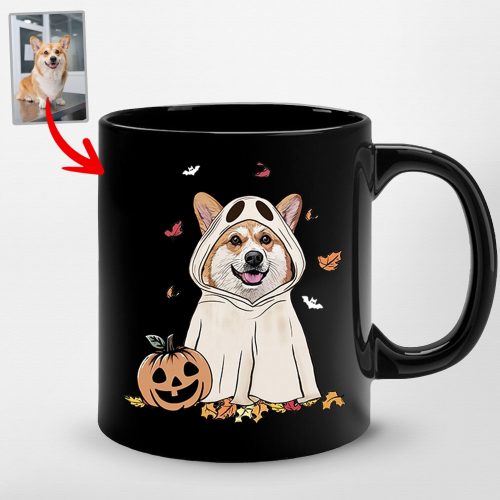 Cute Custom Dog Ghost Mug Funny Retro Style For Dog Lovers - Pawarts