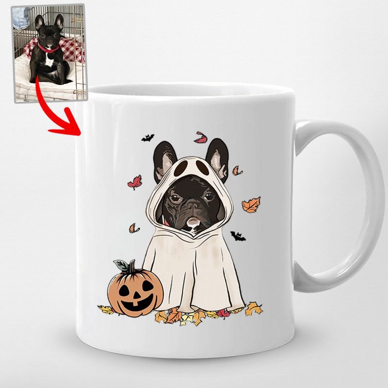 Cute Custom Dog Ghost Mug Funny Retro Style For Dog Lovers - Pawarts