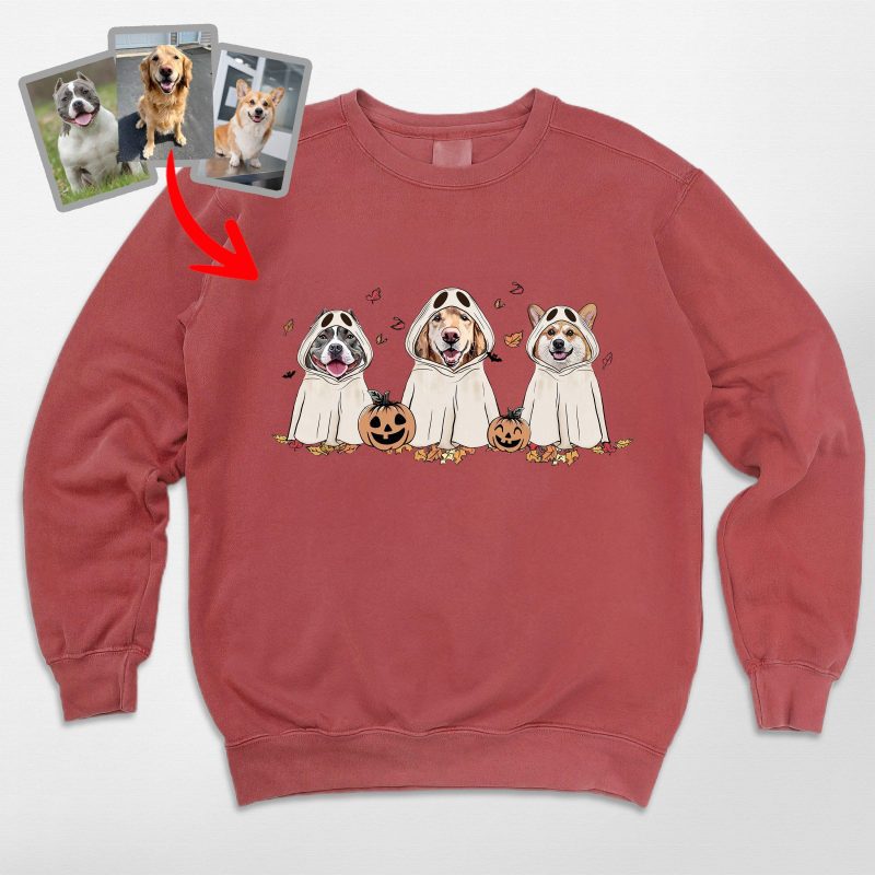 Custom Dog Ghost Comfort Colors Sweatshirt Funny Retro Style For Dog Lovers - Pawarts