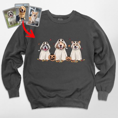 Custom Dog Ghost Comfort Colors Sweatshirt Funny Retro Style For Dog Lovers - Pawarts