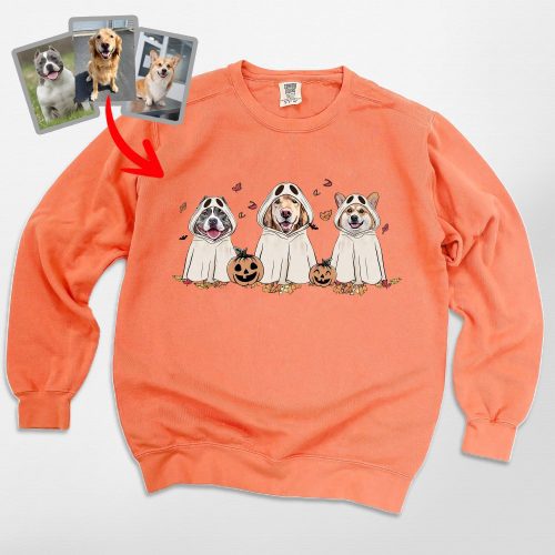 Custom Dog Ghost Comfort Colors Sweatshirt Funny Retro Style For Dog Lovers - Pawarts