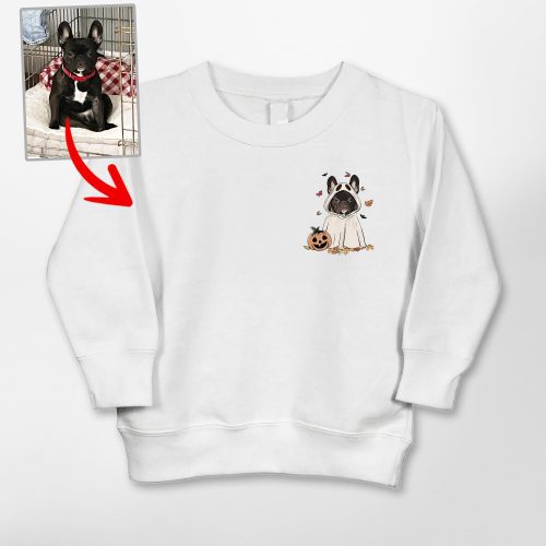 Cute Custom Dog Ghost Gildan Kids' Sweatshirt Funny Retro Style - Pawarts