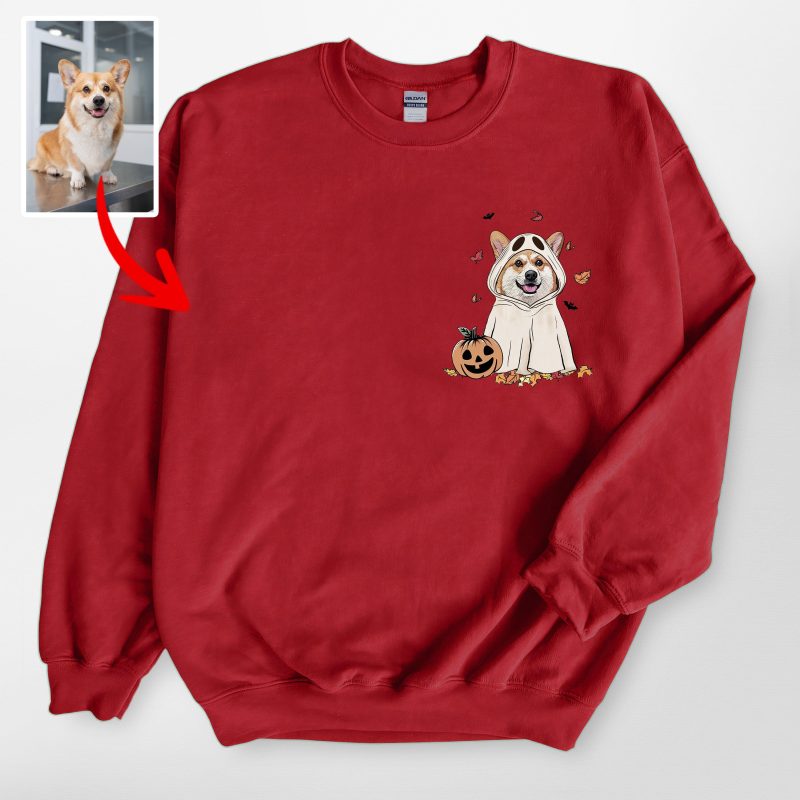 Custom Dog Ghost Gildan Sweatshirt For Dog Lovers Funny Retro Style - Pawarts