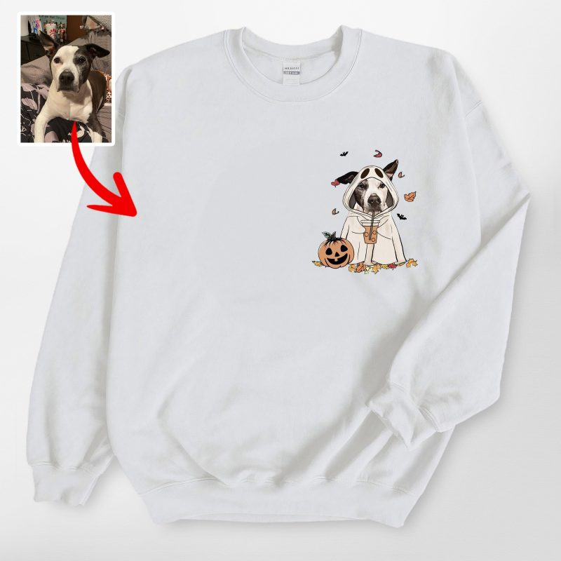 Custom Dog Ghost Gildan Sweatshirt For Dog Lovers Funny Retro Style - Pawarts