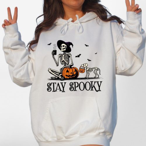 Funny Skeleton Pumpkin Dog Comfort Colors Hoodie - Pawarts