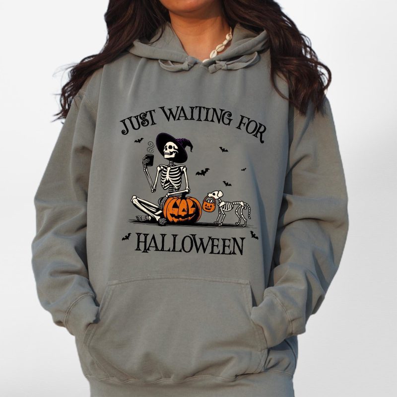 Funny Skeleton Pumpkin Dog Comfort Colors Hoodie - Pawarts