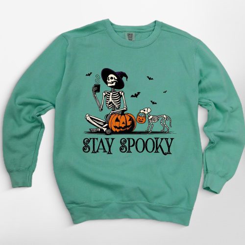 Custom Skeleton Pumpkin Dog Comfort Colors Sweatshirt - Pawarts