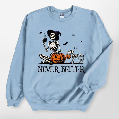 Skeleton Pumpkin Dog Unisex Sweatshirt - Pawarts