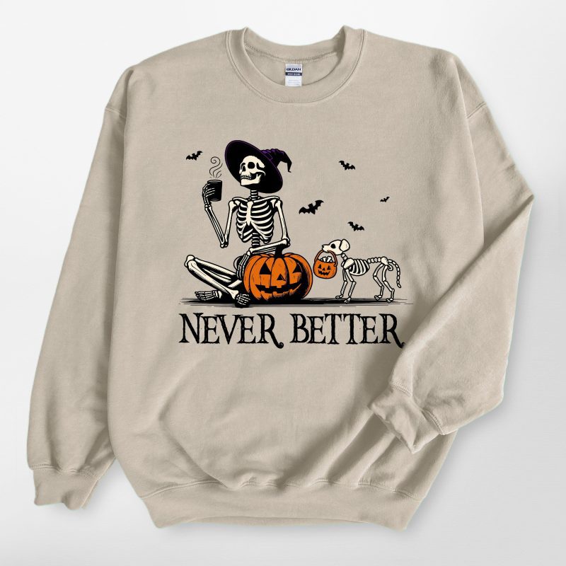 Skeleton Pumpkin Dog Unisex Sweatshirt - Pawarts