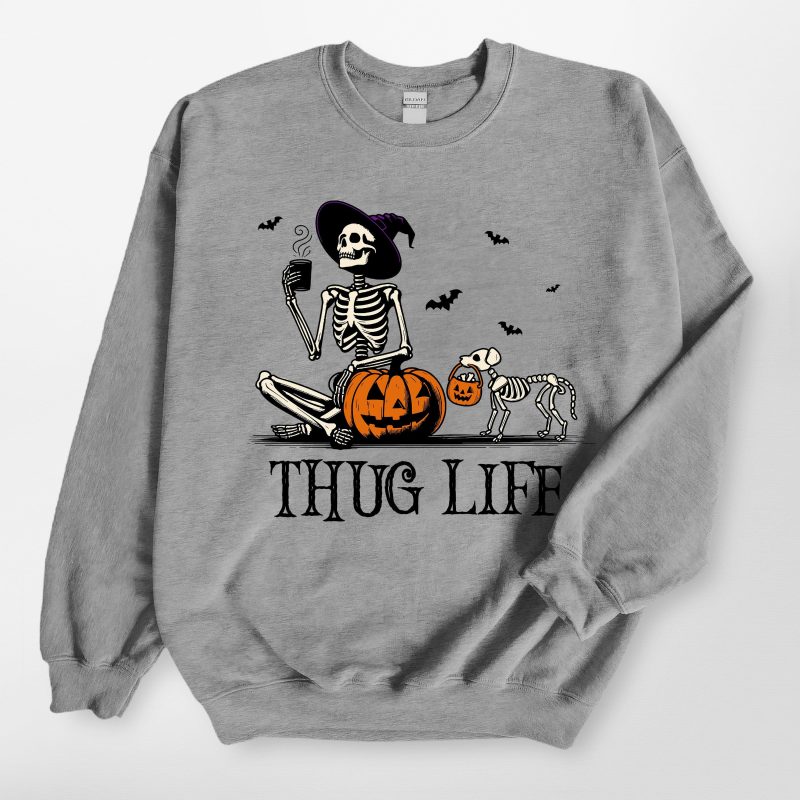 Skeleton Pumpkin Dog Unisex Sweatshirt - Pawarts